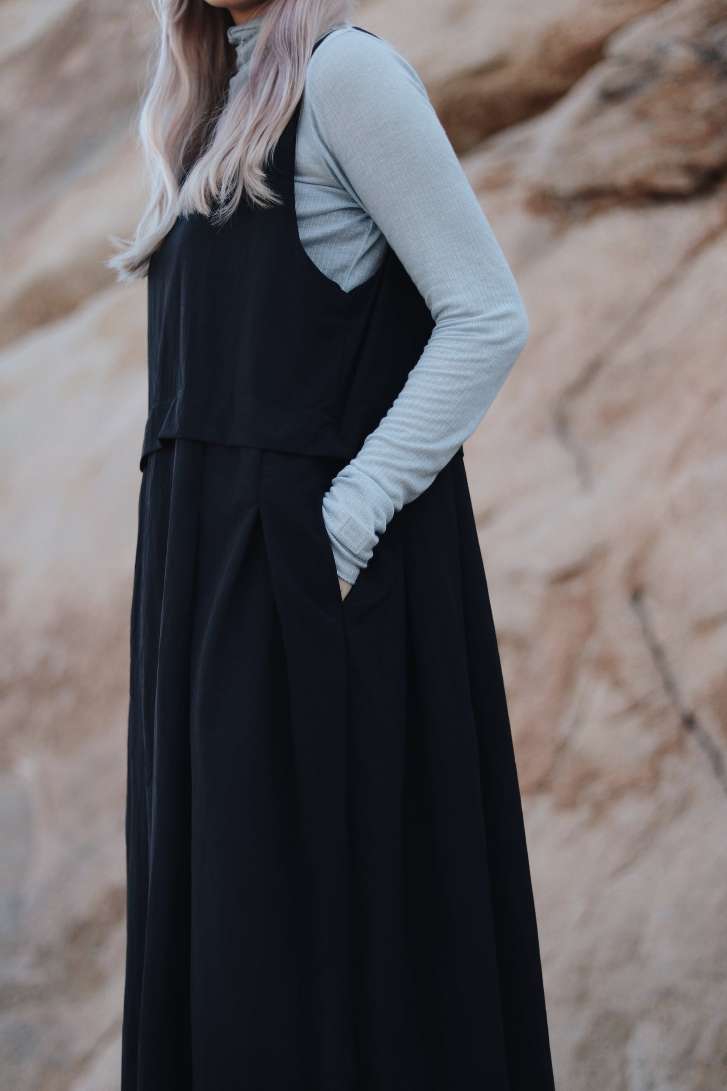 Doll Pleated Dress (Black)