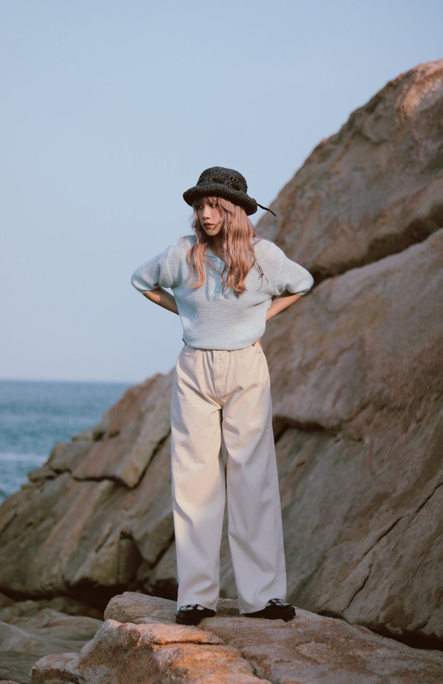 Straw Hat (Blue/Green)