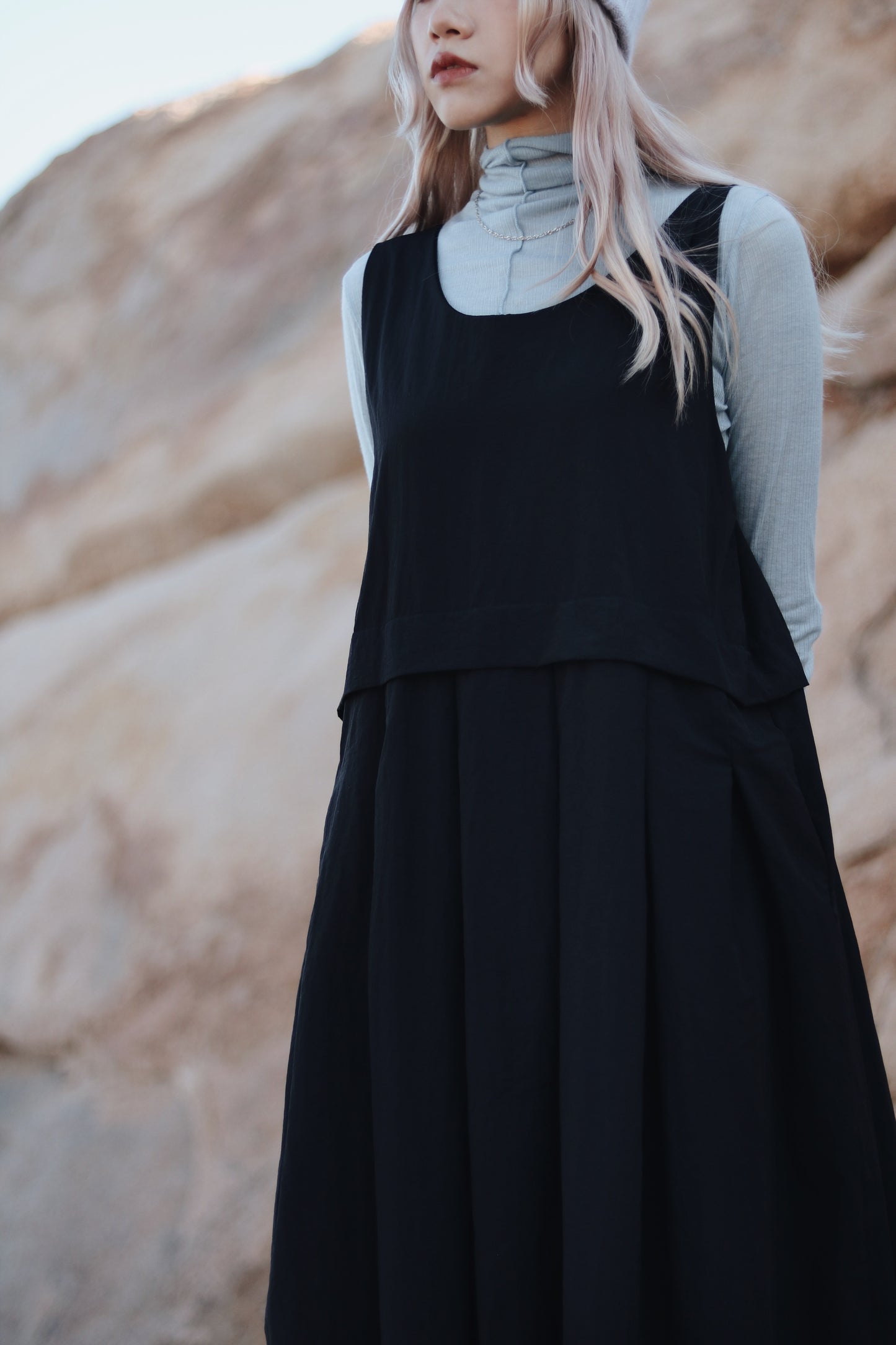 Doll Pleated Dress (Black)