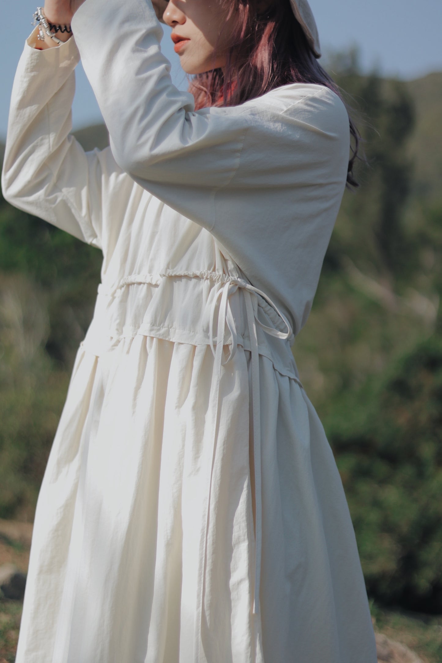 Belted Dress (Cream)