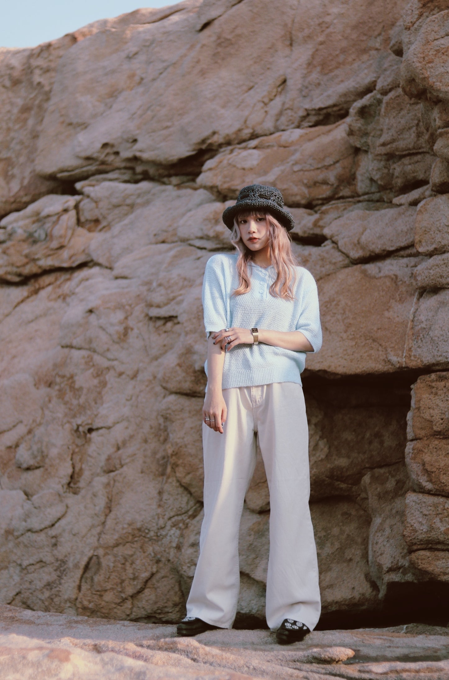 Straw Hat (Blue/Green)