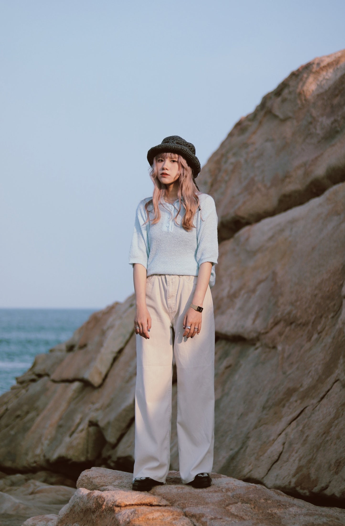 Straw Hat (Blue/Green)