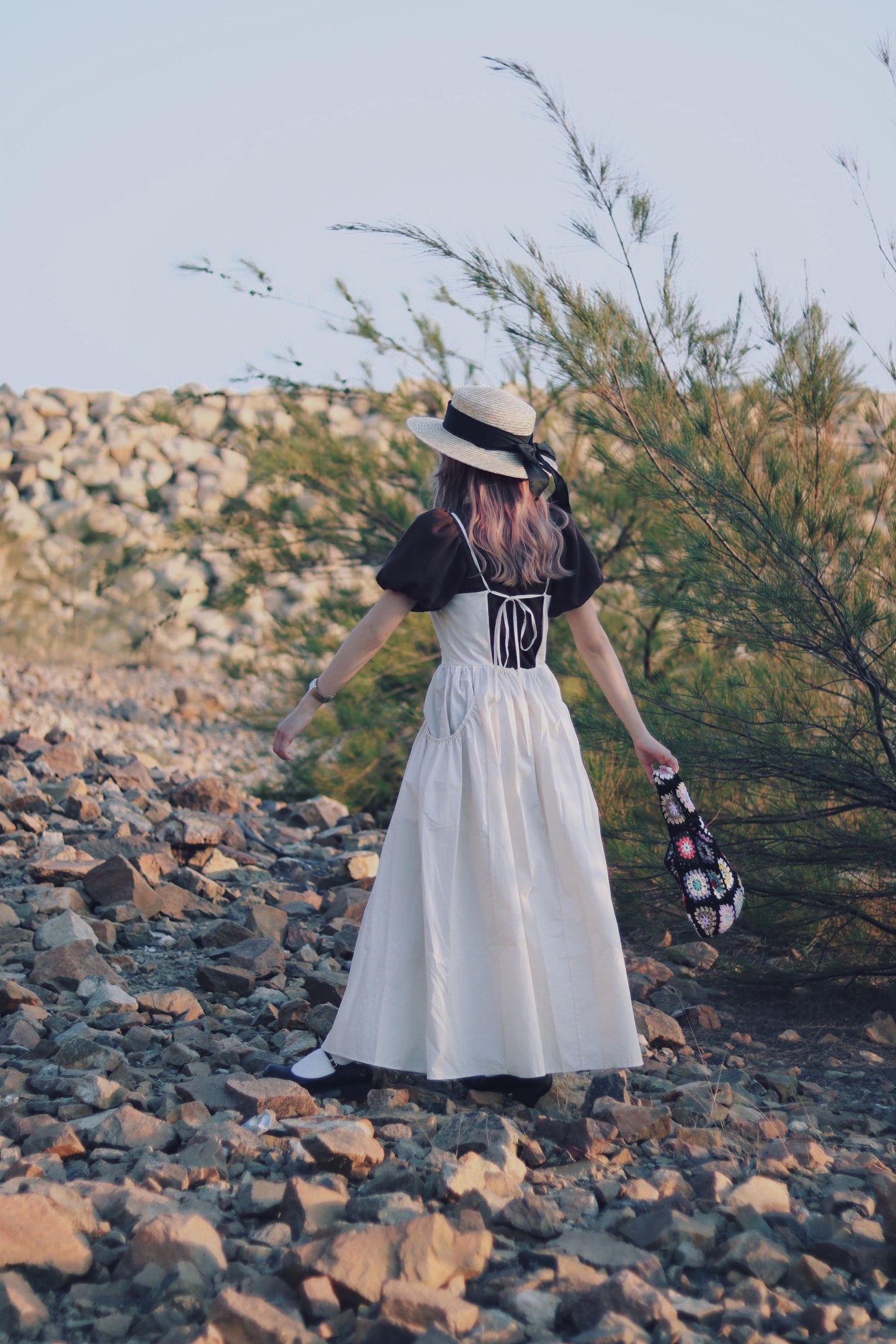 Doll Puff Sleeve Top S (Brown)