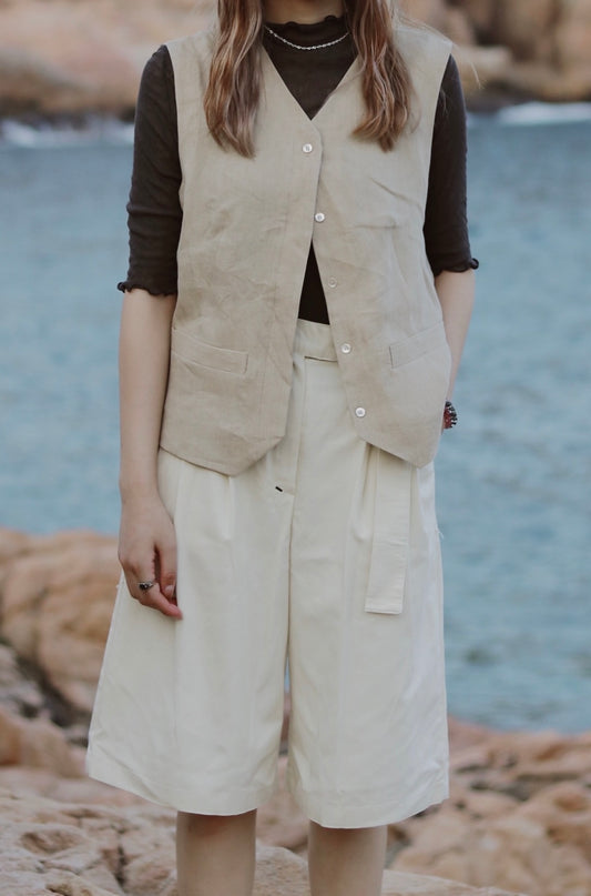 暗釦馬甲 (Beige)