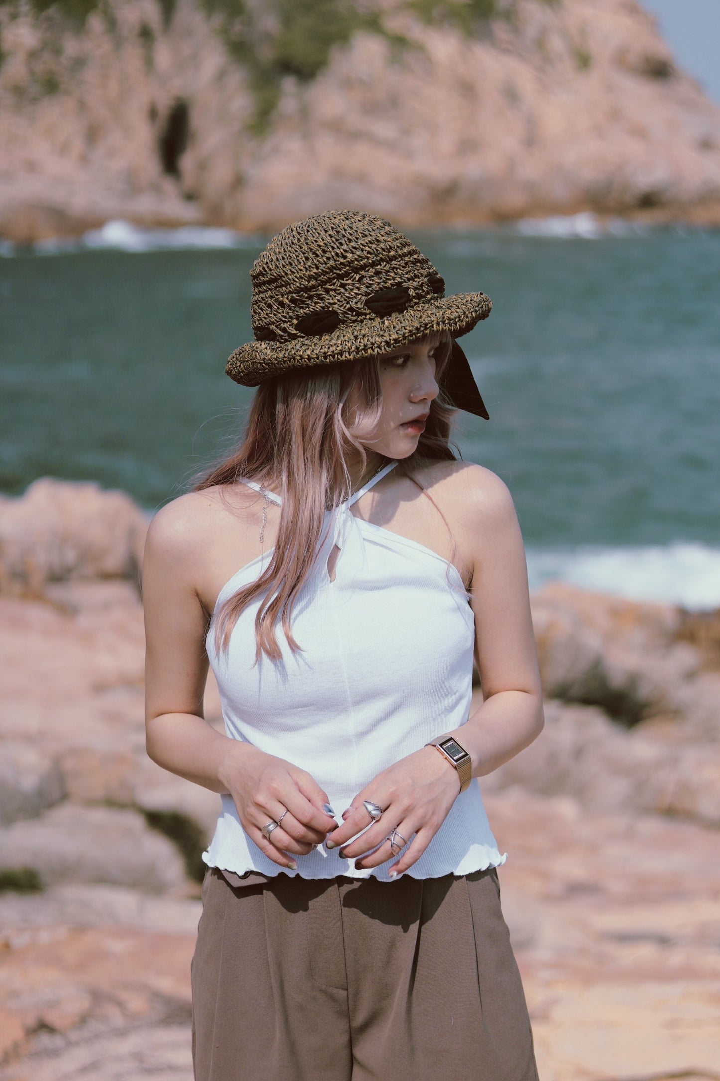 Straw Hat (Blue/Green)