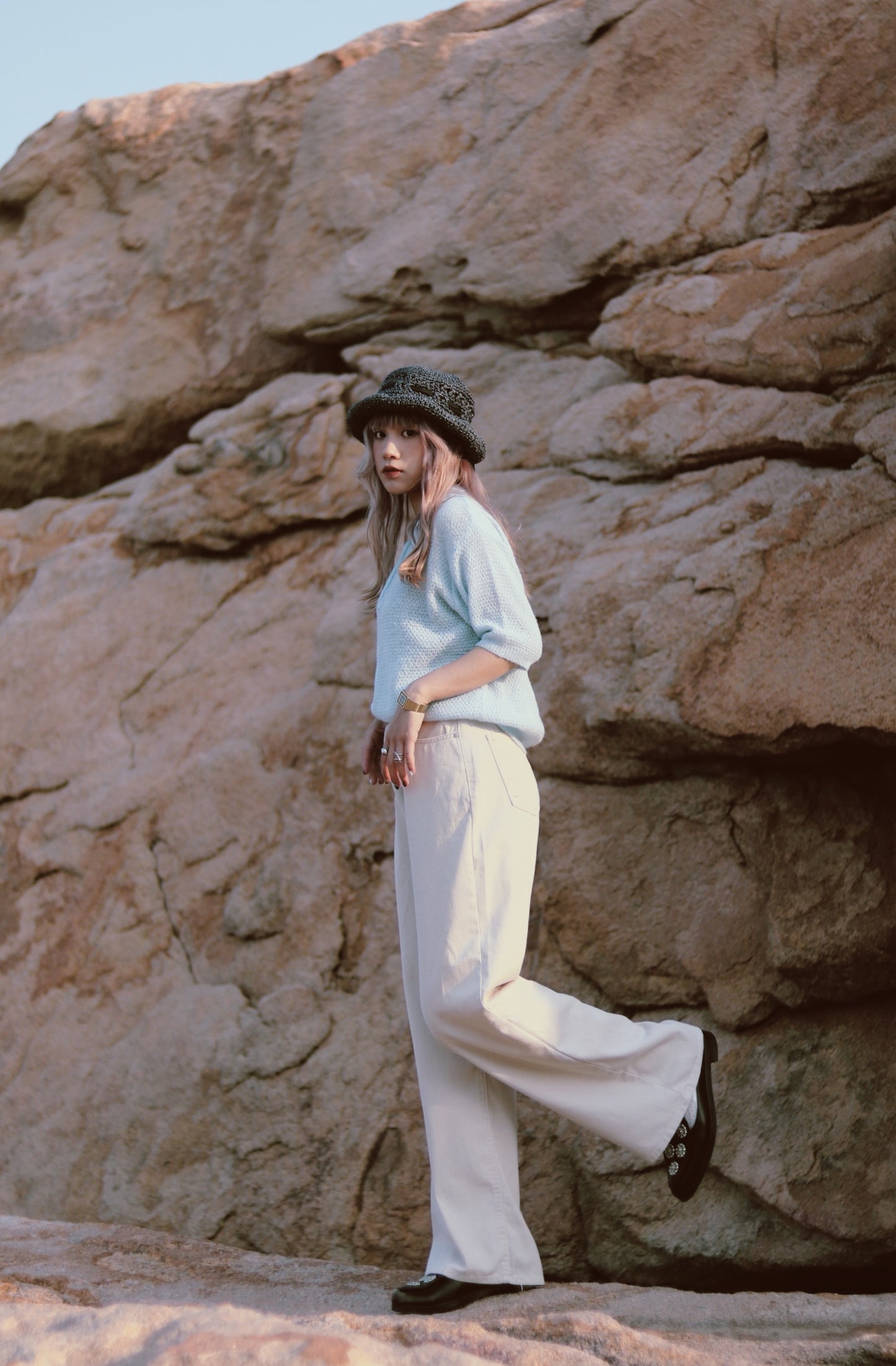 Straw Hat (Blue/Green)