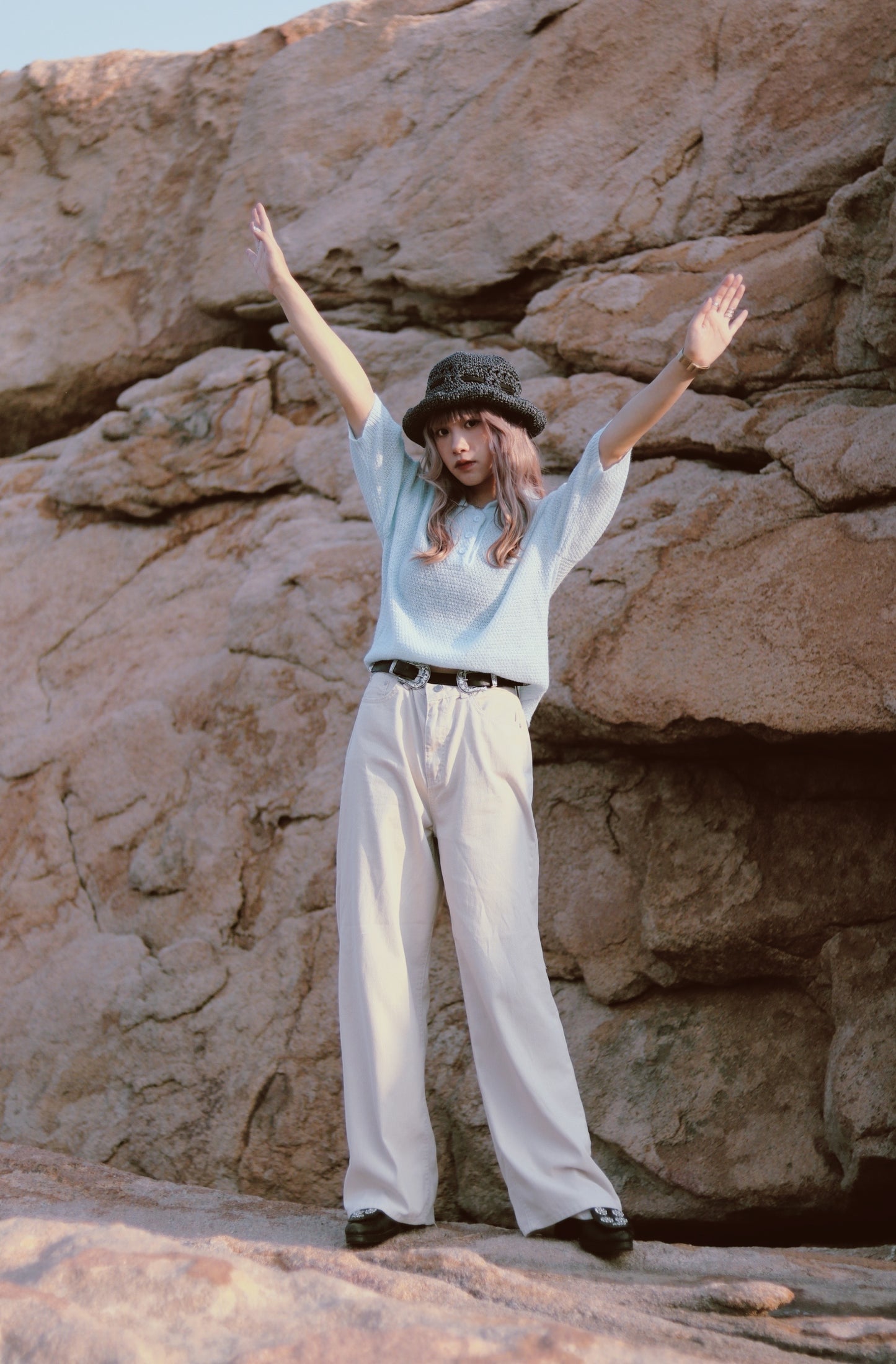 Straw Hat (Blue/Green)