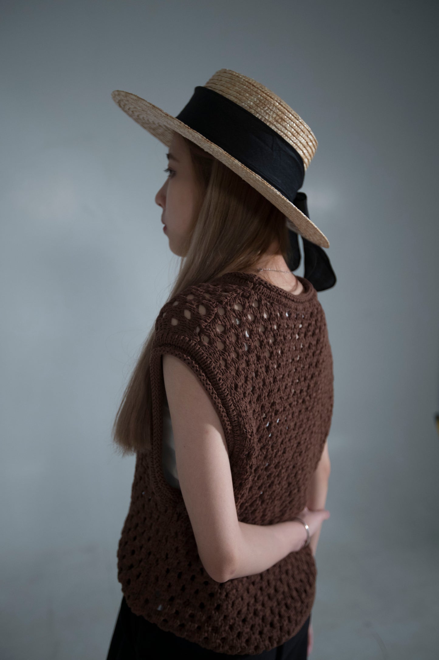 格仔餅背心 (Brown)