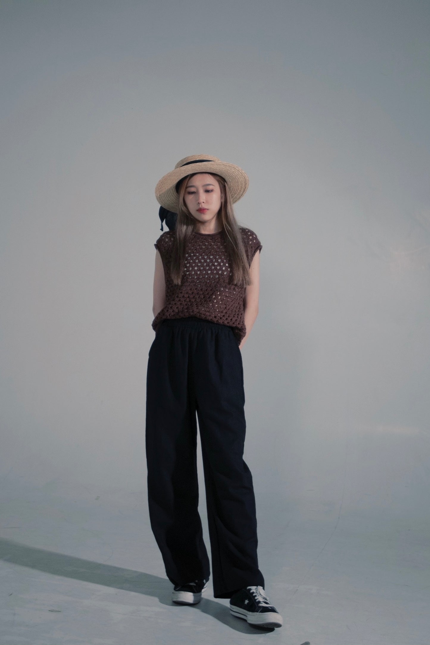 格仔餅背心 (Brown)