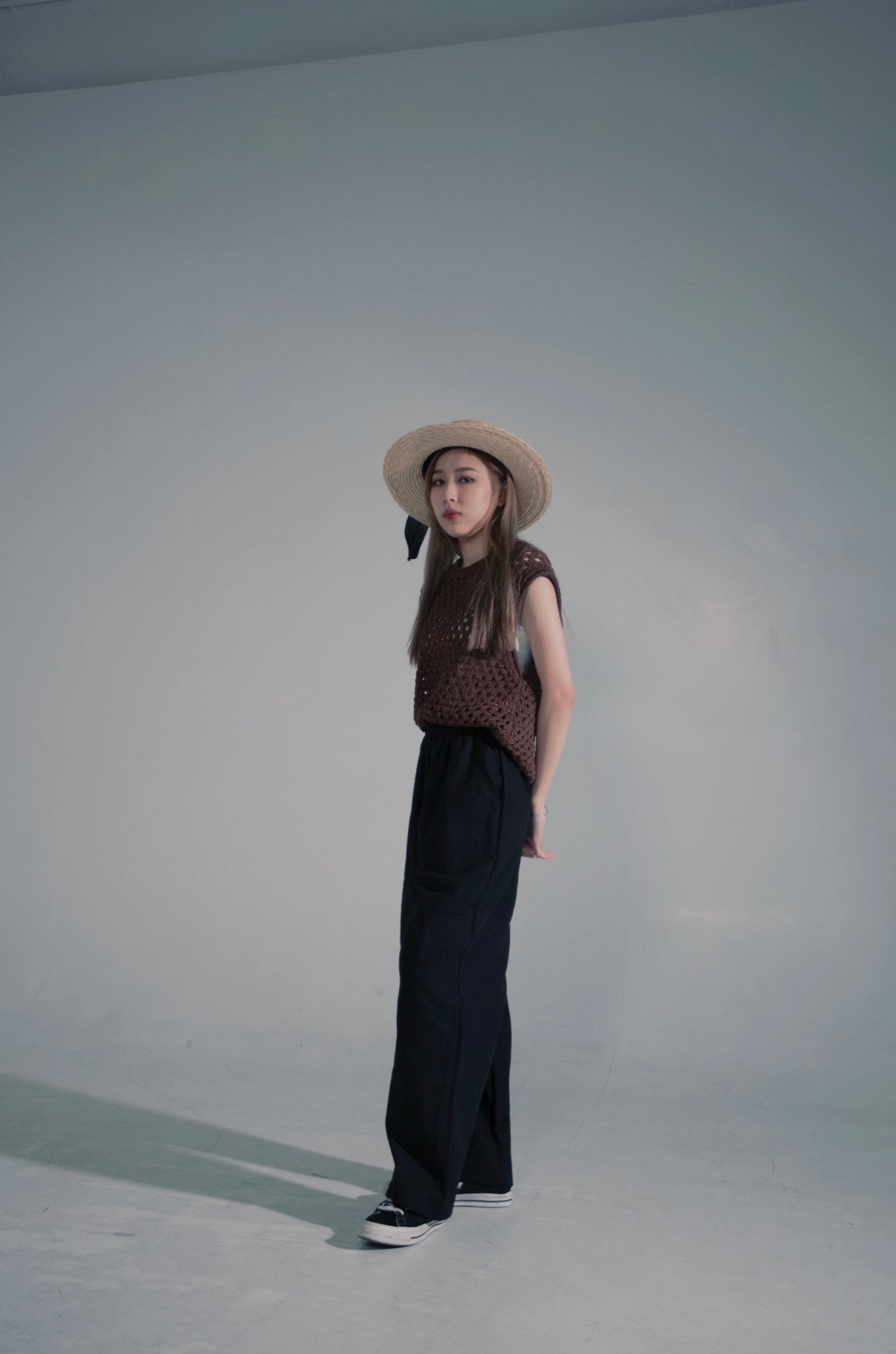 格仔餅背心 (Brown)