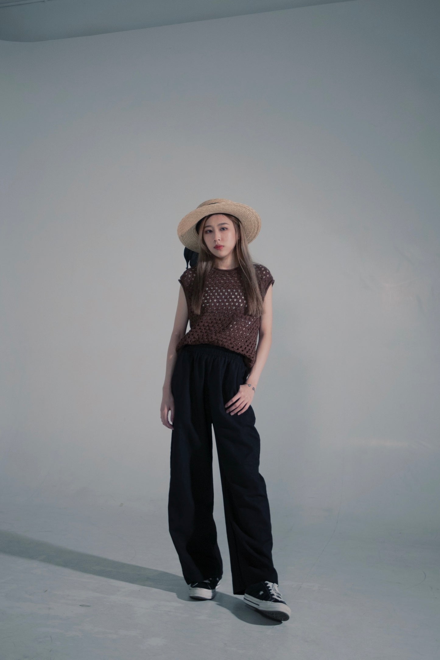 格仔餅背心 (Brown)