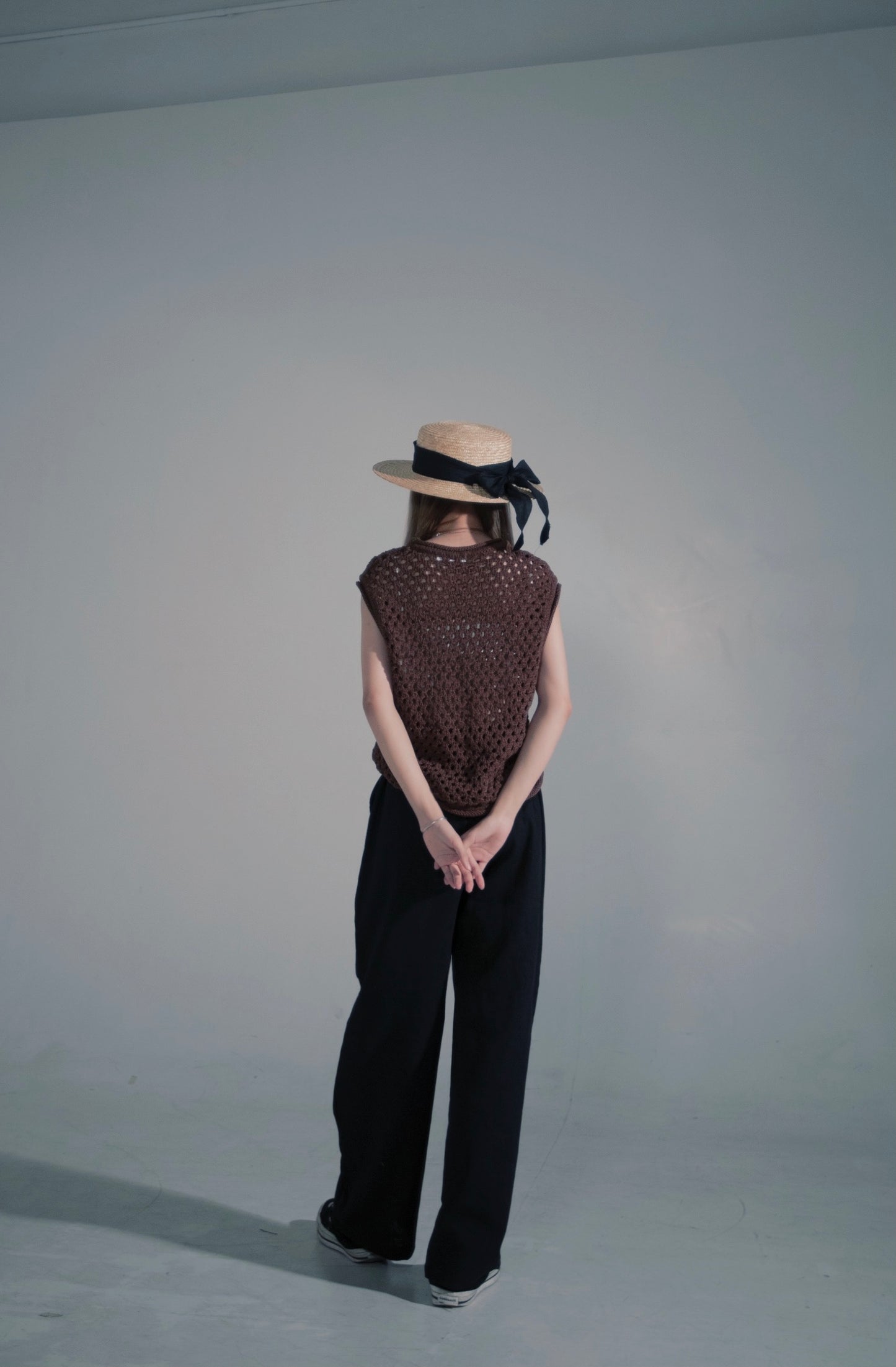 格仔餅背心 (Brown)