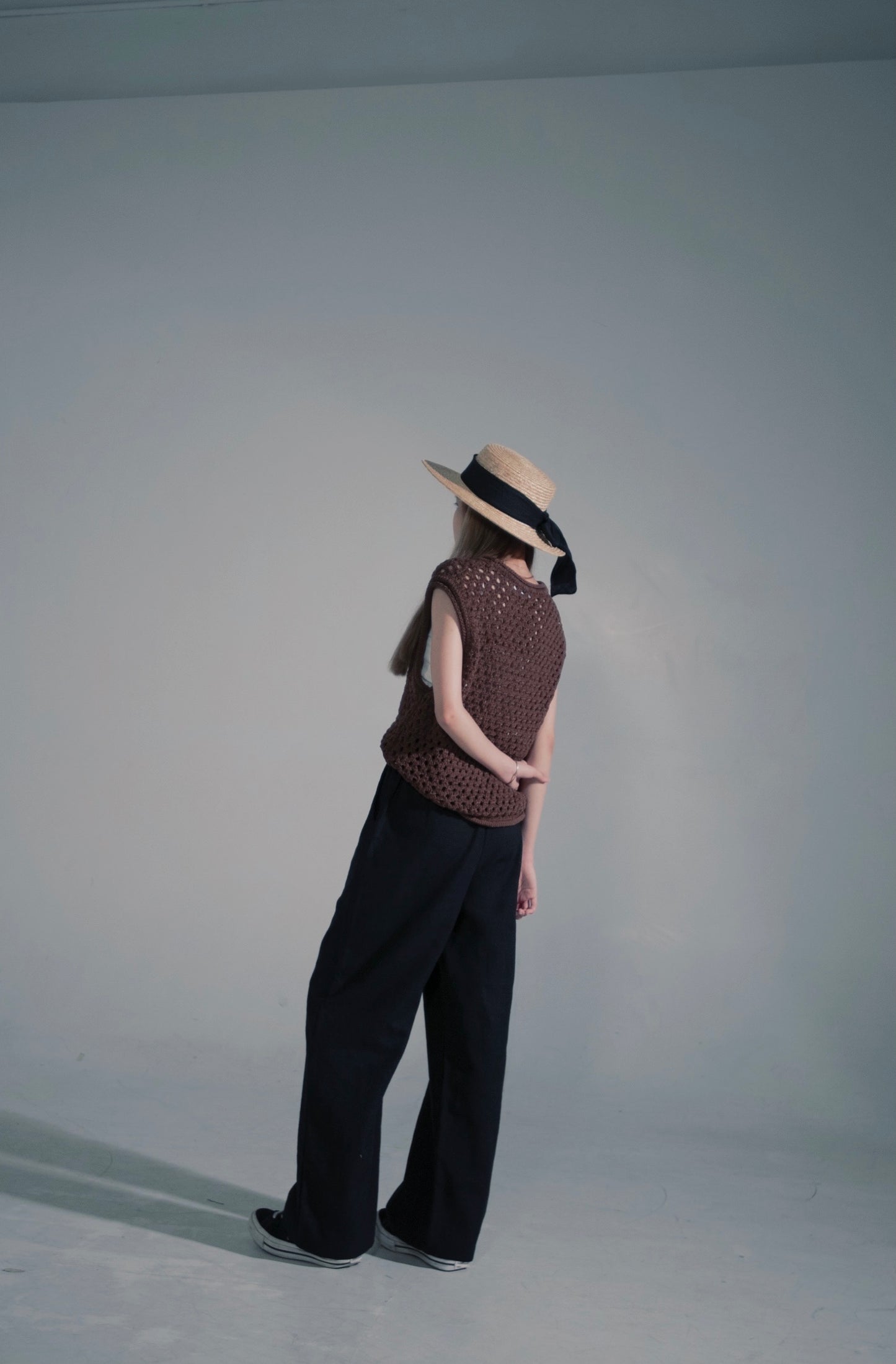 格仔餅背心 (Brown)