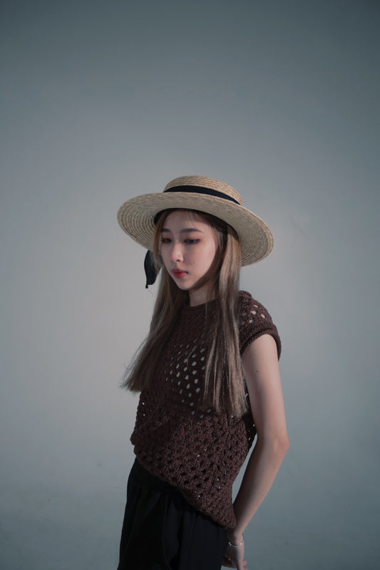 格仔餅背心 (Brown)