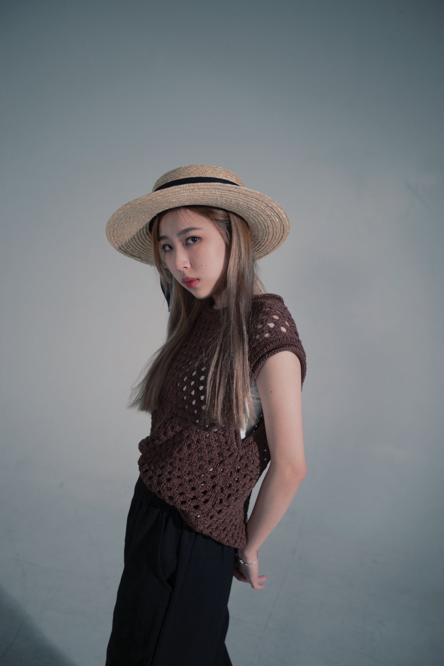 格仔餅背心 (Brown)