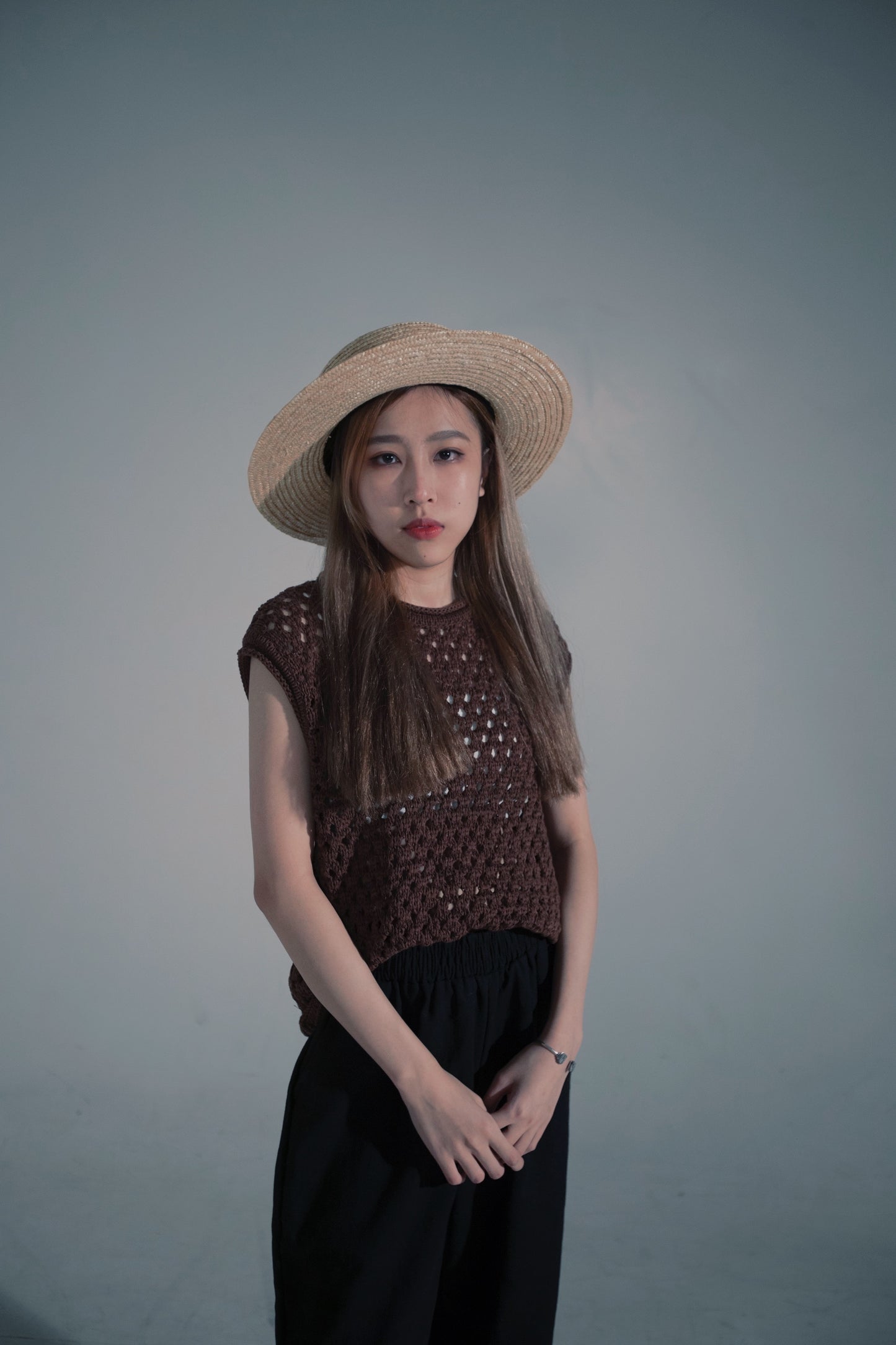 格仔餅背心 (Brown)